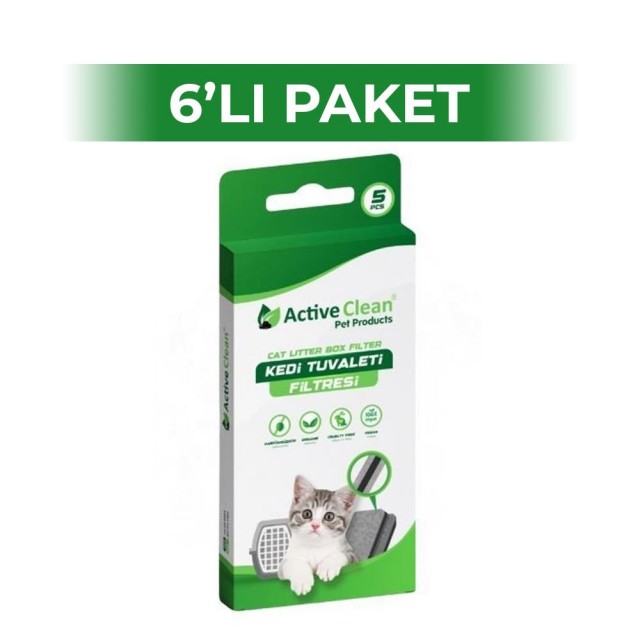 Active Clean Kedi Tuvalet Filtresi 5'li 6 Adet