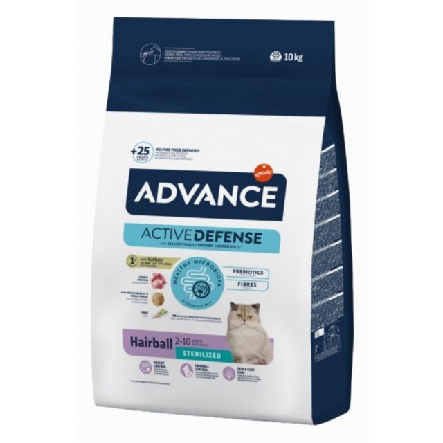 Advance Hairball Hindili Kısırlaştırılmış Kedi Maması 10kg