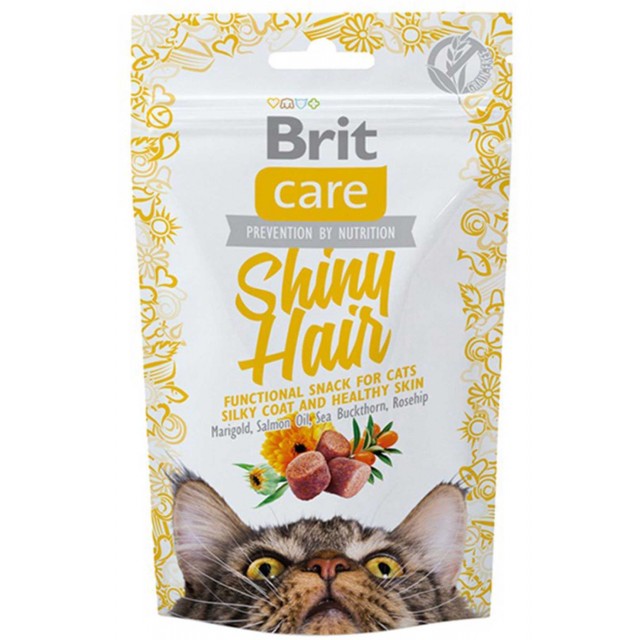 Brit Care Snack Shiny Hair Parlak Tüyler İçin Kedi Ödül Maması 50gr