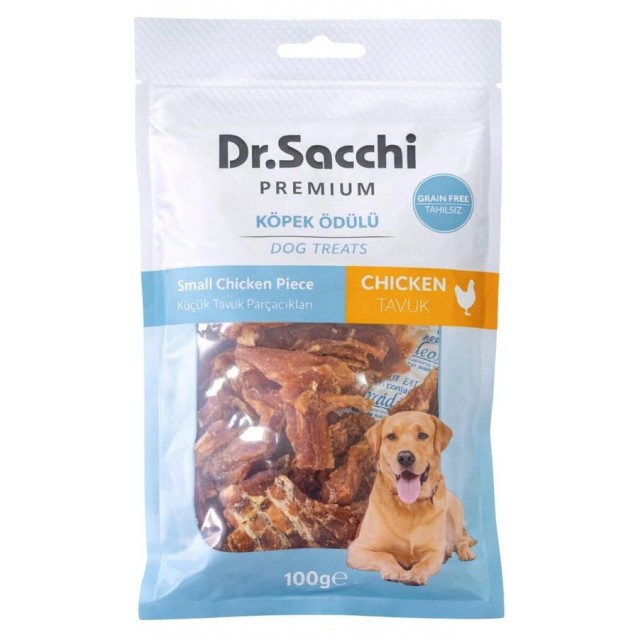 Dr.Sacchi Premium Küçük Tavuk Parçacıklı Tahılsız Köpek Ödülü 100gr
