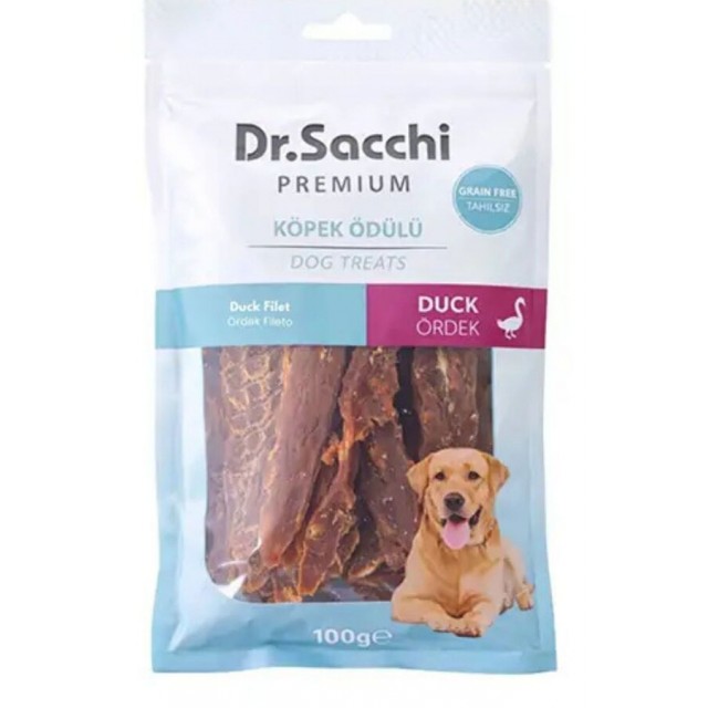 Dr.Sacchi Premium Ördekli Fileto Tahılsız Köpek Ödülü 100gr