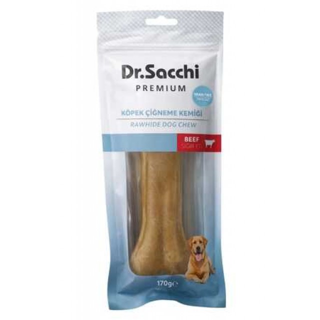 Dr.Sacchi Premium Sığır Etli Doğal Sığır Derisi Press Kemik Tahılsız Köpek Ödülü 8.5'' 1'li 170gr