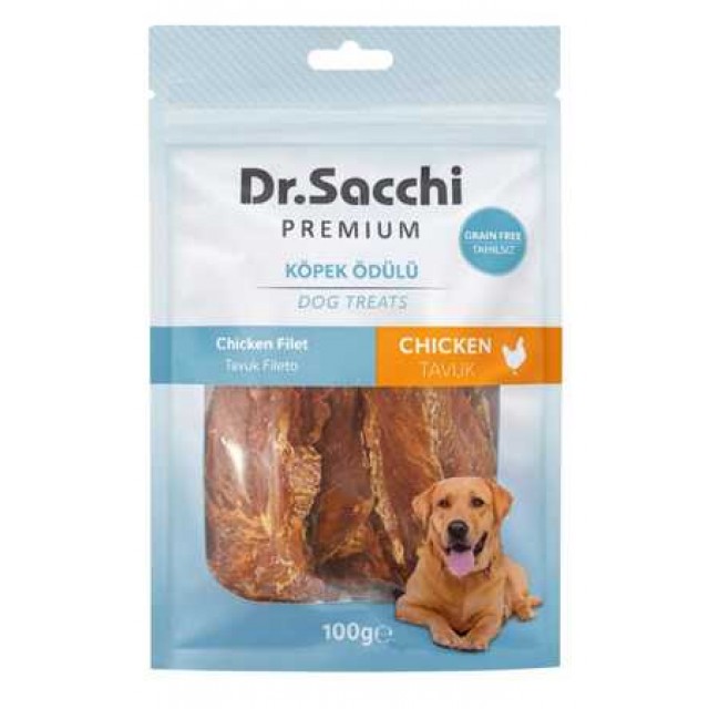 Dr.Sacchi Premium Tavuk Fileto Tahılsız Köpek Ödülü 100gr