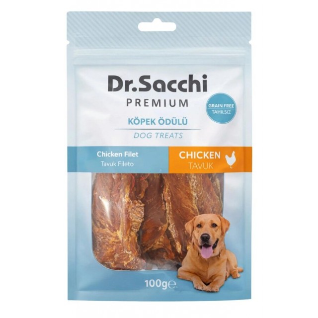 Dr.Sacchi Premium Tavuk Fileto Tahılsız Köpek Ödülü 100gr
