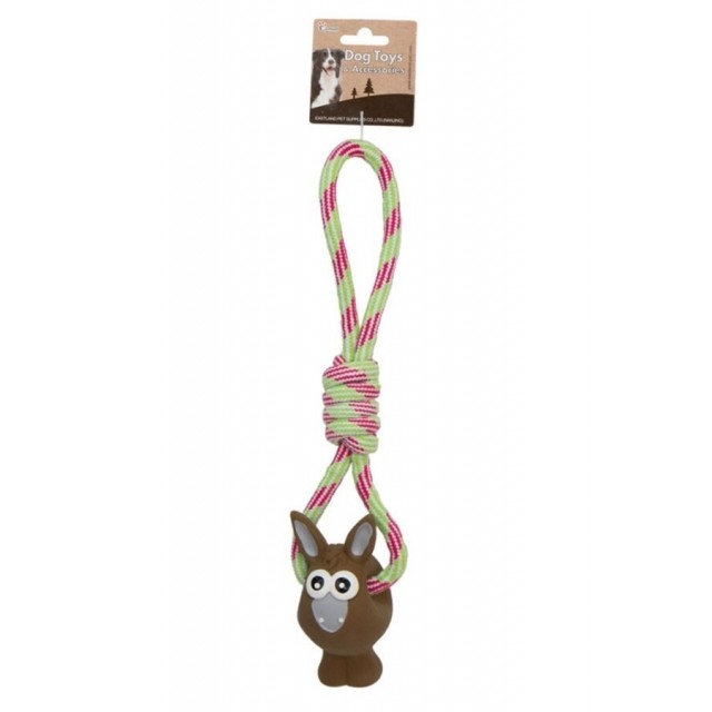 Eastland Düğümlü Stres İpli Peluş Eşek Köpek Oyuncağı 42cm