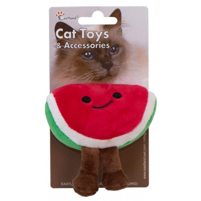 Eastland Kedi Otlu Hışırtılı Peluş Karpuz Kedi Oyuncağı 8.5cm