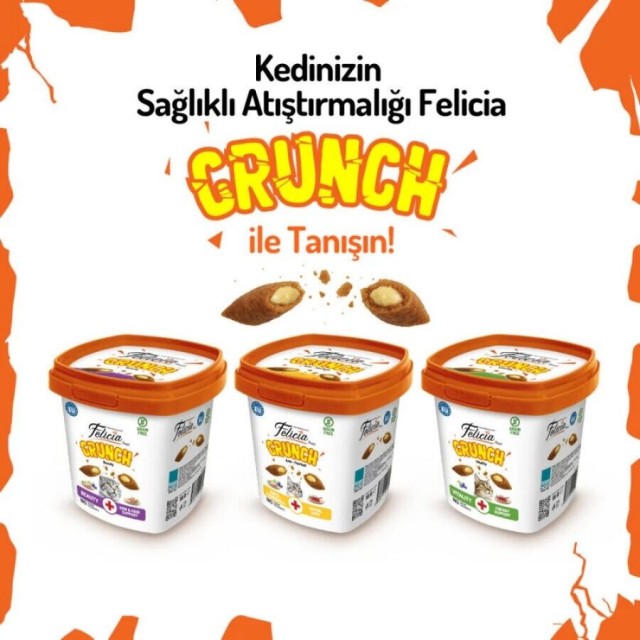 Felicia Beauty Tavuklu Somonlu ve Sütlü Kedi Crunch Ödül Maması 100gr