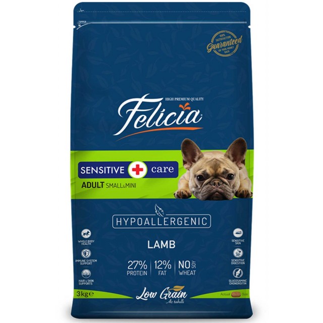 Felicia Düşük Tahıllı Hipoalerjenik Kuzu Etli Küçük Irk Yetişkin Köpek Maması 3kg