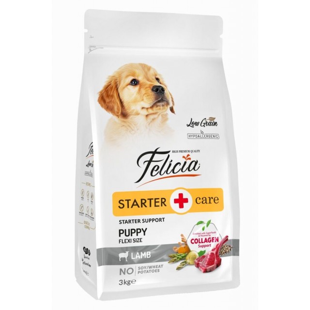 Felicia Düşük Tahıllı Hipoalerjenik Kuzu Etli Küçük ve Orta Irk Yavru Köpek Maması 3kg