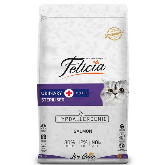 Felicia Düşük Tahıllı Hipoalerjenik Somonlu Kısırlaştırılmış Kedi Maması 12kg