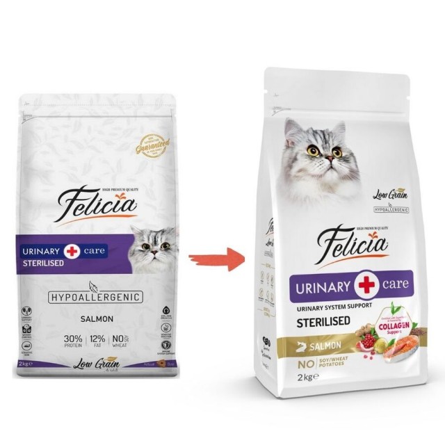 Felicia Düşük Tahıllı Hipoalerjenik Somonlu Kısırlaştırılmış Kedi Maması 2kg