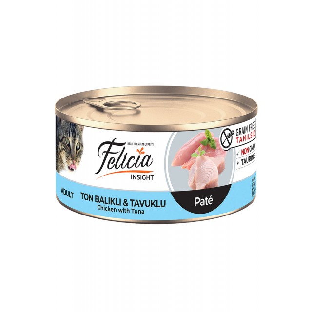 Felicia Ton Balıklı ve Tavuklu Yetişkin Kıyılmış Kedi Konservesi 85gr