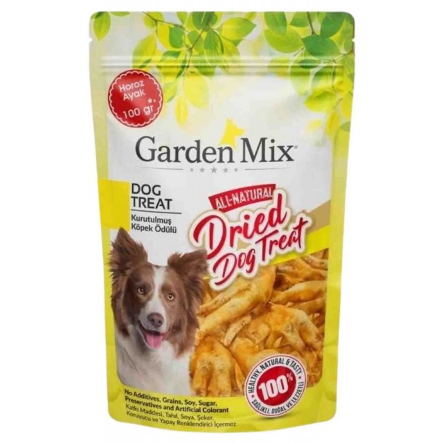 Garden Mix Kurutulmuş Horoz Ayak Köpek Ödülü 100gr