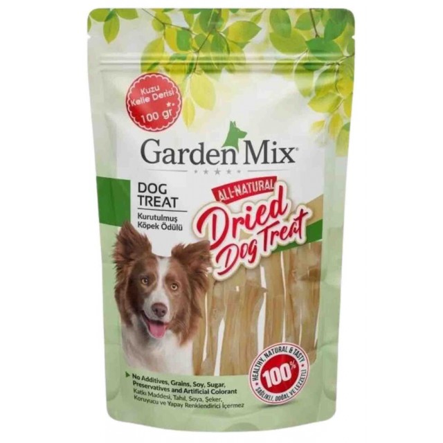 Garden Mix Kurutulmuş Kuzu Kelle Derisi Köpek Ödülü 100gr