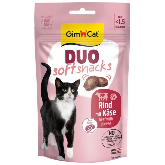 GimCat Duo Soft Snacks Biftek ve Peynirli Kedi Ödülü 50gr