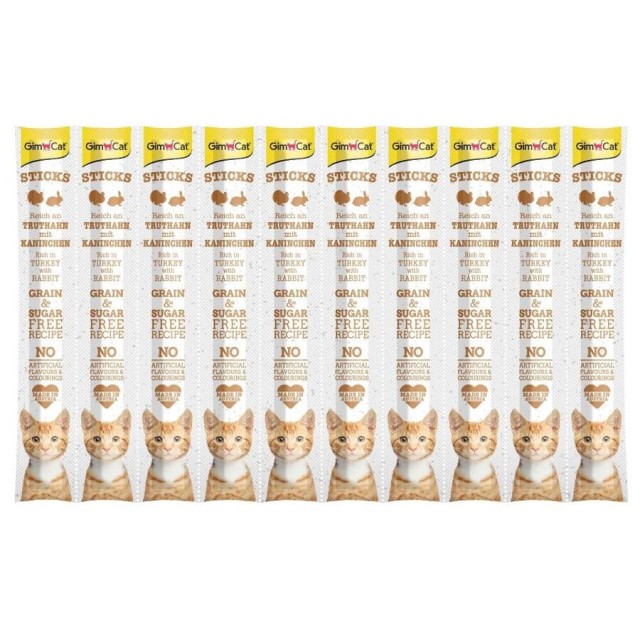 GimCat Sticks Hindi Etli Tavşan Etli Ödül Çubukları 10x5gr