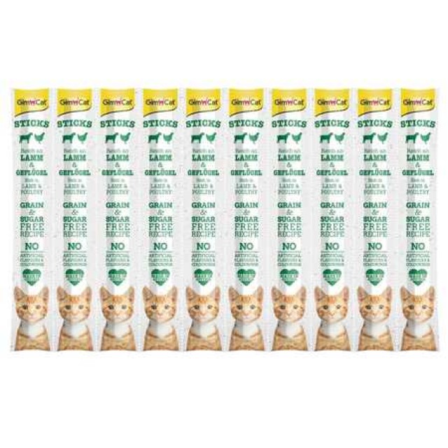 GimCat Sticks Kuzu ve Tavuk Etli Ödül Çubuğu 10x5gr