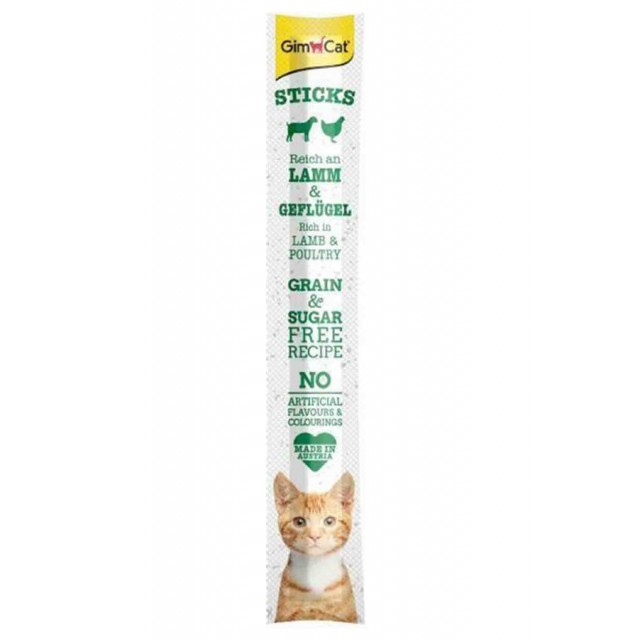 GimCat Sticks Kuzu ve Tavuk Etli Ödül Çubuğu 10x5gr