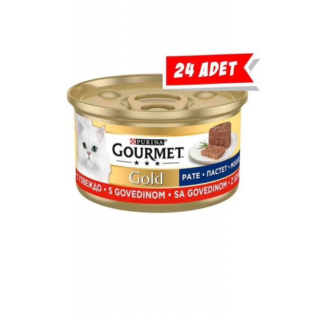 Gourmet Gold Kıyılmış Sığır Etli Yetişkin Kedi Konservesi 24x85gr 24lü