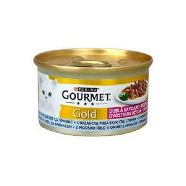 Gourmet Gold Okyanus Balığı ve Sebzeli Yetişkin Kedi Konservesi 85gr