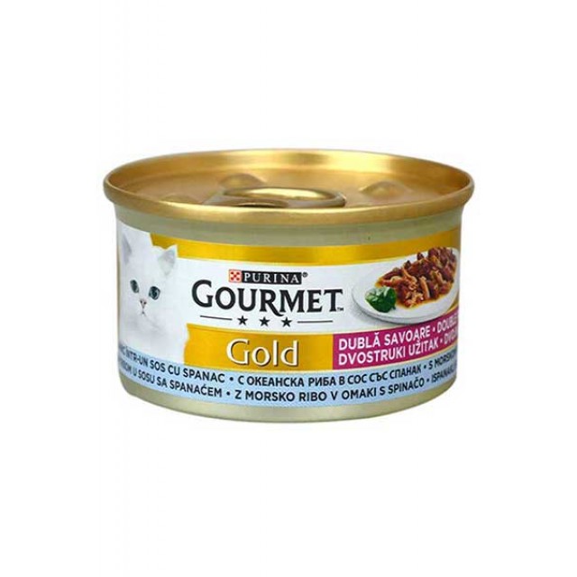 Gourmet Gold Okyanus Balığı ve Sebzeli Yetişkin Kedi Konservesi 85gr