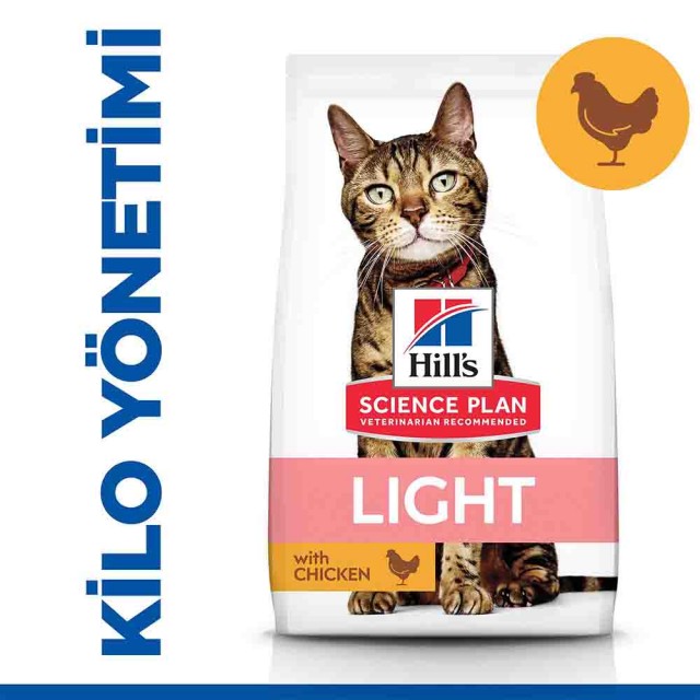 Hills Light Düşük Kalorili Tavuklu Yetişkin Kedi Maması 3kg