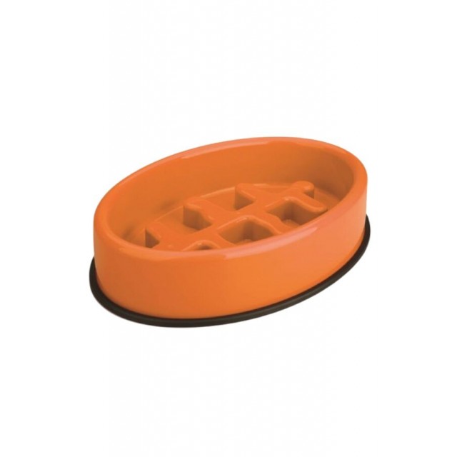 M-Pets Fishbone Yavaş Yeme Mama Kabı 1200ml Turuncu
