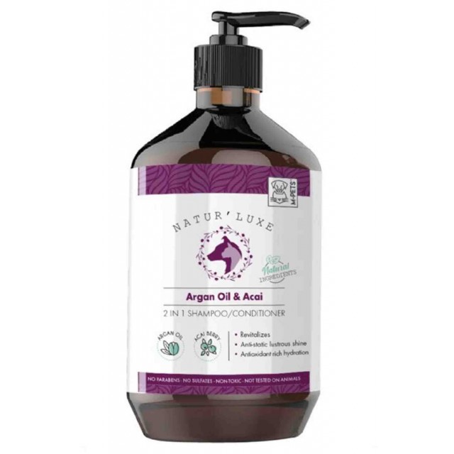 M-Pets Naturluxe Argan Yağı ve Açai Özlü Köpek Şampuanı ve Bakım Kremi 500ml