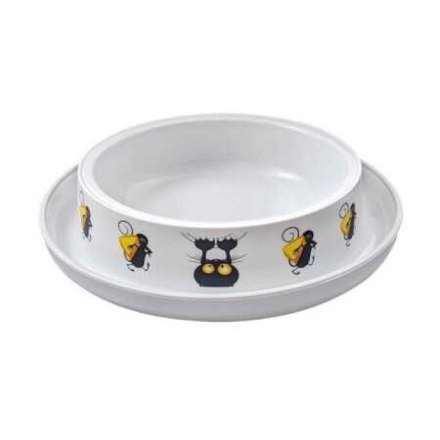 Moderna Trendy Kedi ve Fare Desenli Kedi Mama Kabı 210ml