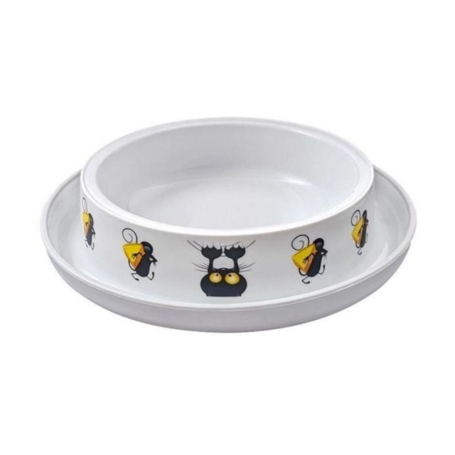 Moderna Trendy Kedi ve Fare Desenli Kedi Mama Kabı 210ml