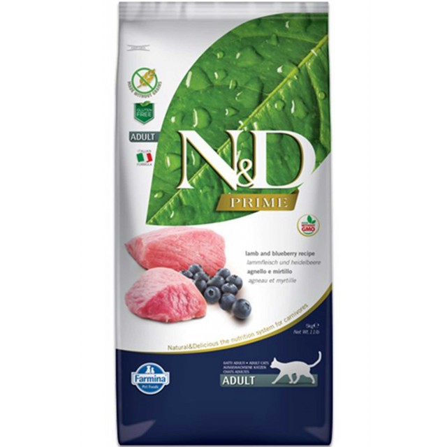 ND Prime Tahılsız Kuzu Eti ve Yaban Mersinli Yetişkin Kedi Maması 10kg