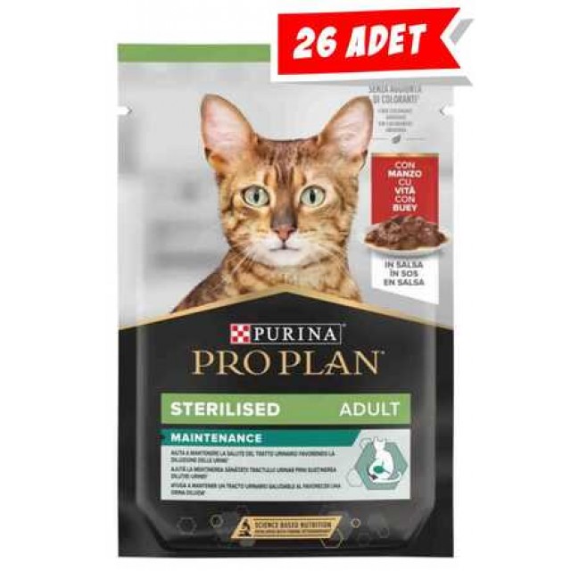 Pro Plan Biftekli Kısırlaştırılmış Kedi Konservesi 26x85gr 26lı