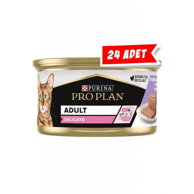 Pro Plan Delicate Hindi Etli Yetişkin Kedi Konservesi 24x85gr 24lü