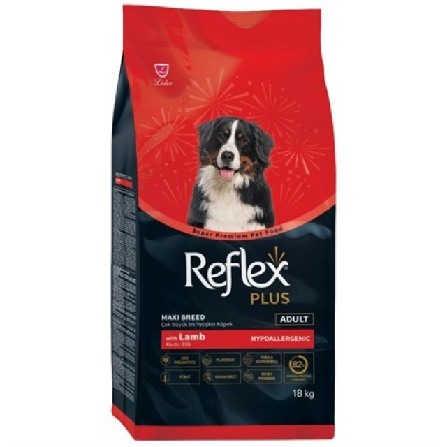 Reflex Plus Büyük Irk için Kuzulu ve Pirinçli Köpek Maması 18 kg