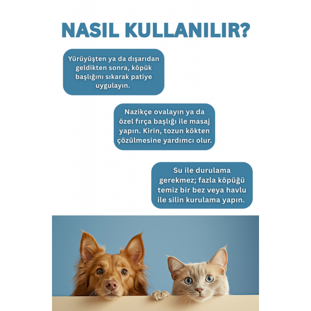 SmartPet + Kedi ve Köpekler İçin Pati Temizleme Köpüğü 150ml
