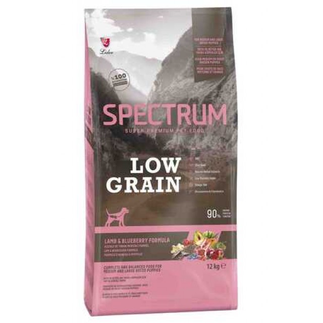 Spectrum Düşük Tahıllı Kuzulu, Yaban Mersinli Orta ve Büyük Irk Yavru Köpek Maması 12kg