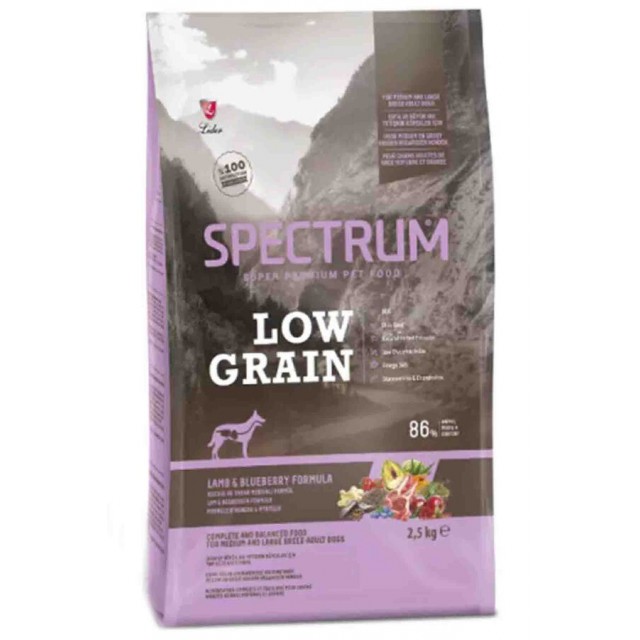 Spectrum Düşük Tahıllı Kuzulu Yaban Mersinli Orta ve Büyük Irk Yetişkin Köpek Maması 2,5kg