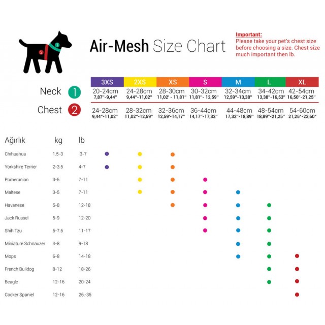 Tailpetz Air Mesh Harness Moon Köpek Göğüs Tasması 3XS