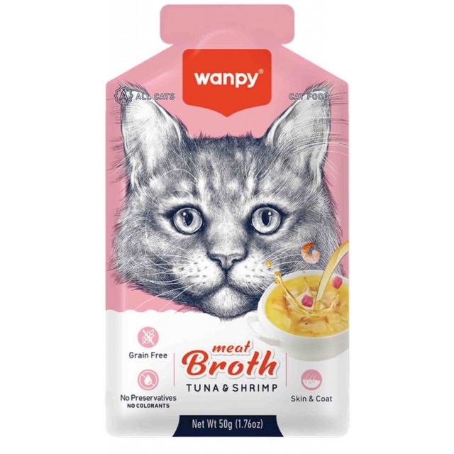 Wanpy Kediler için Karidesli Ton Balığı Eti Çorbası 50gr