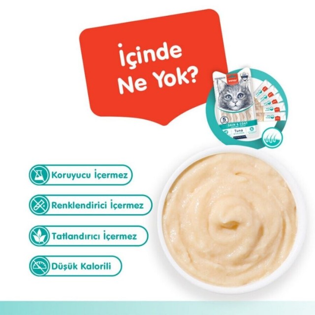 Wanpy Skin&Coat Ton Balığı ve Somonlu Krema Kedi Ödülü 5x14gr