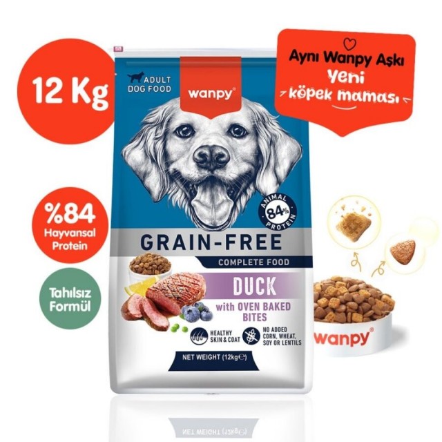 Wanpy Tahılsız Ördekli Yetişkin Köpek Maması 12kg